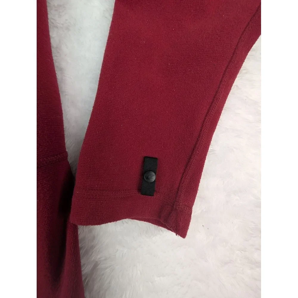 The North‎ Face Full Zip Fleece Jacket Men's L Red Polartec Pockets Mid Weight